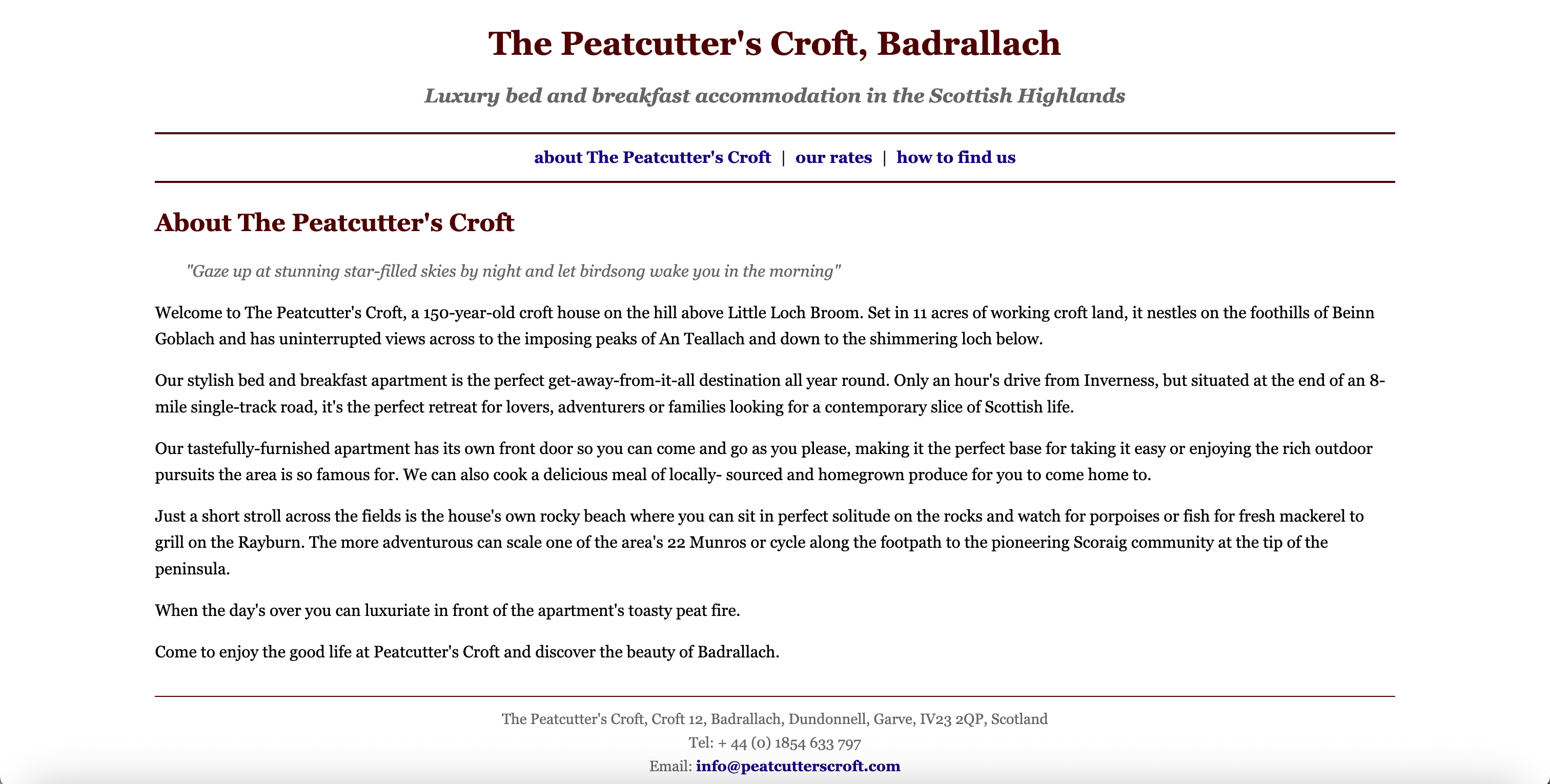 The Peatcutter's Croft Website