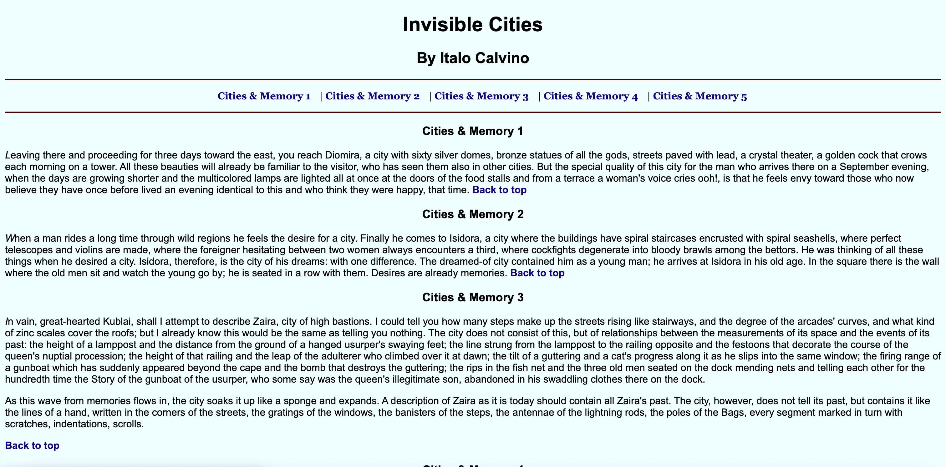 Invisible Cities Website
